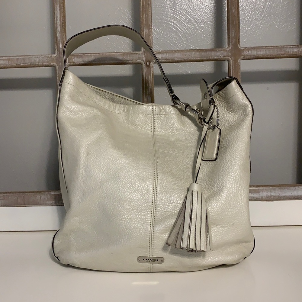 COACH PEARL SMALL AVERY LEATHER HOBO PURSE